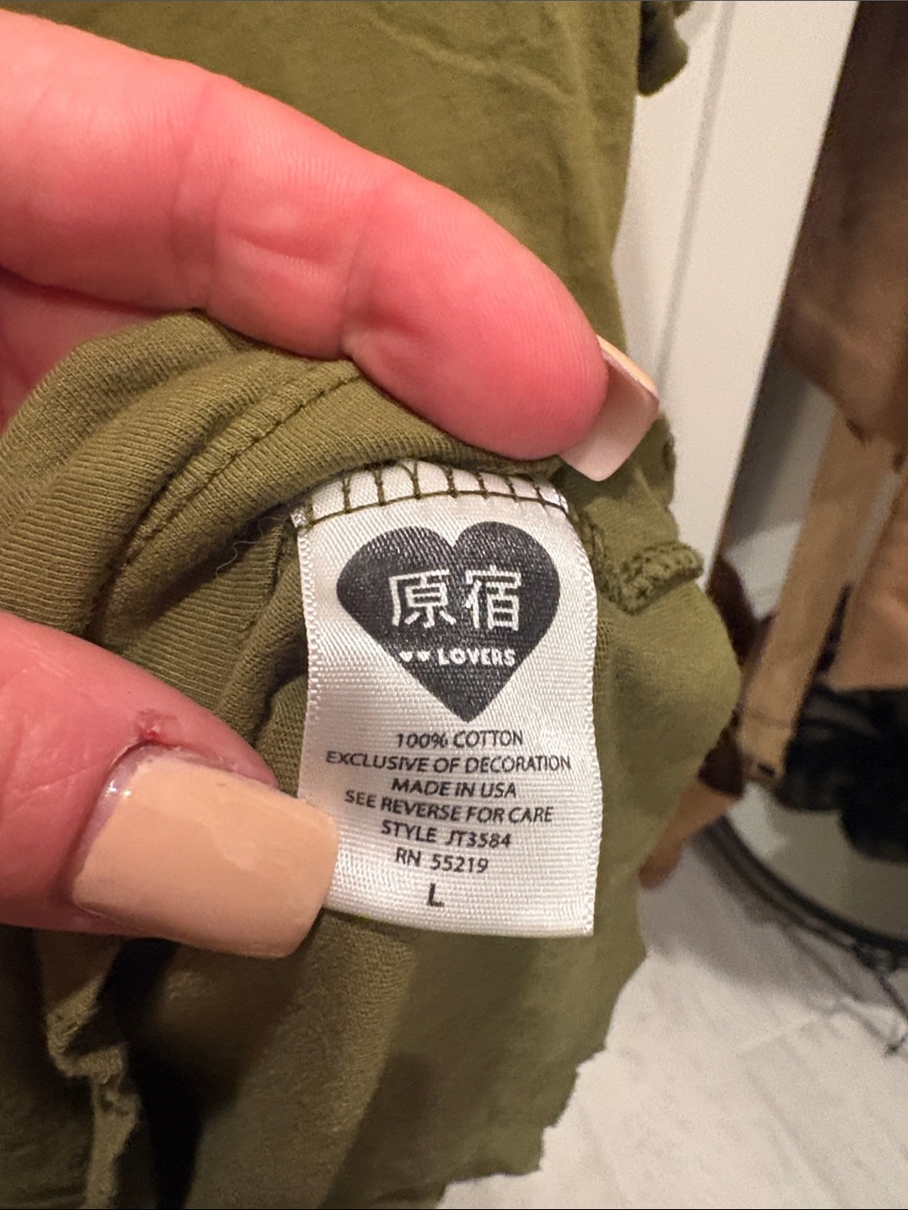 Harajuku Lovers Olive Green Short Sleeve Logo Tee - Picture 4 of 4